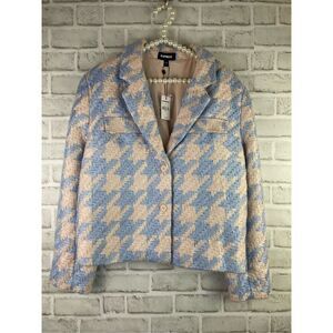 New with Tags Express Jacket Blue Houndstooth Size Large